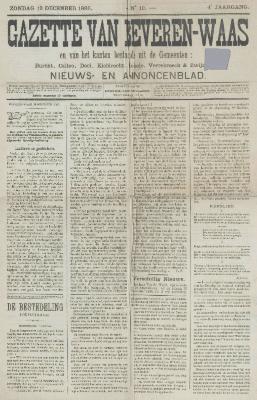 Gazette van Beveren-Waas 19/12/1886